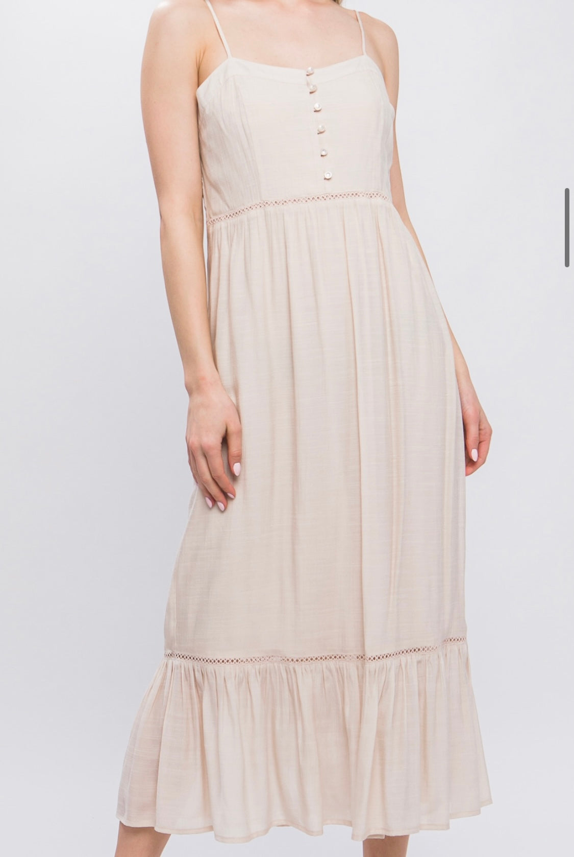 Midi Cami Dress Natural Beige