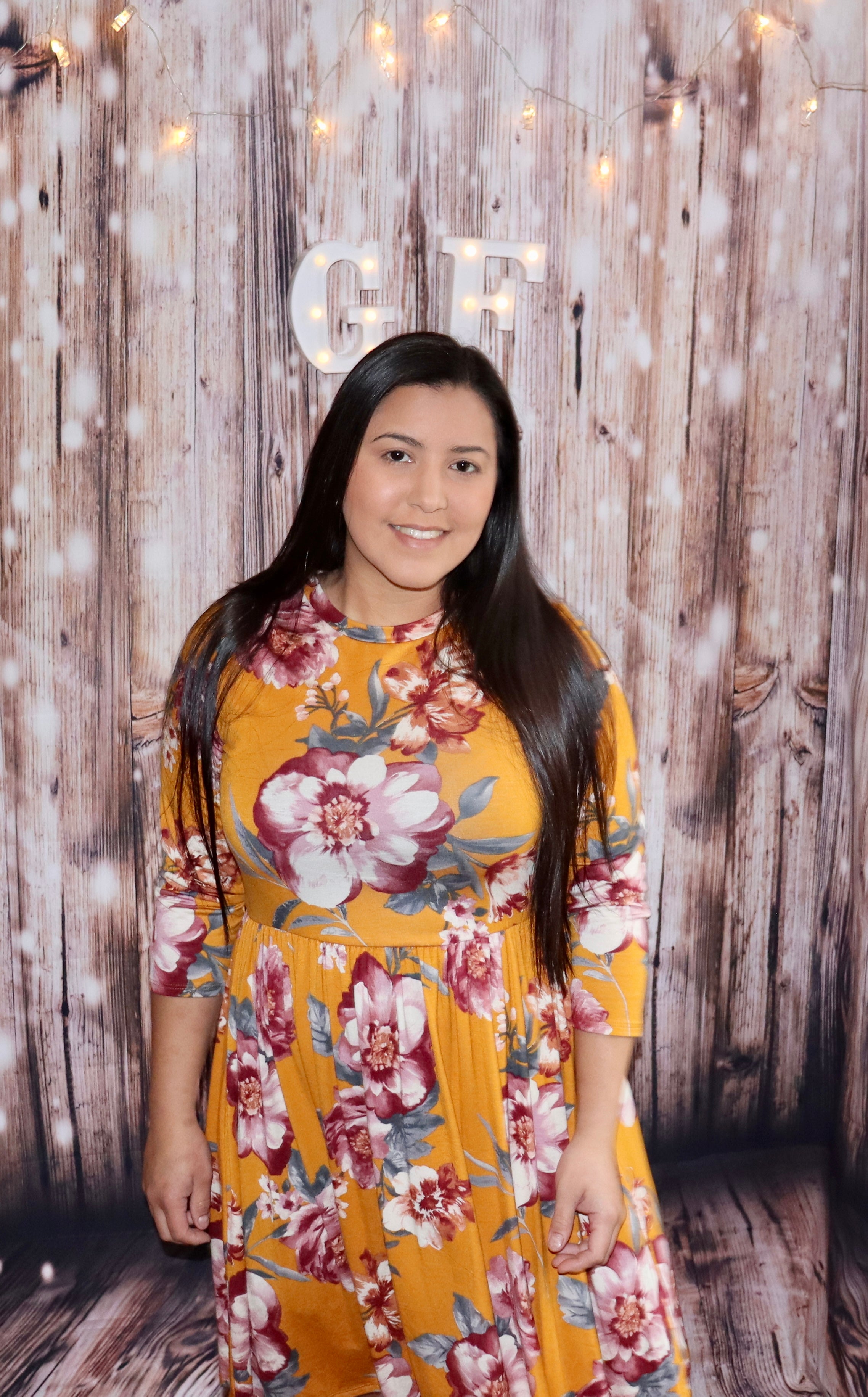 MUSTARD FLORAL DRESS