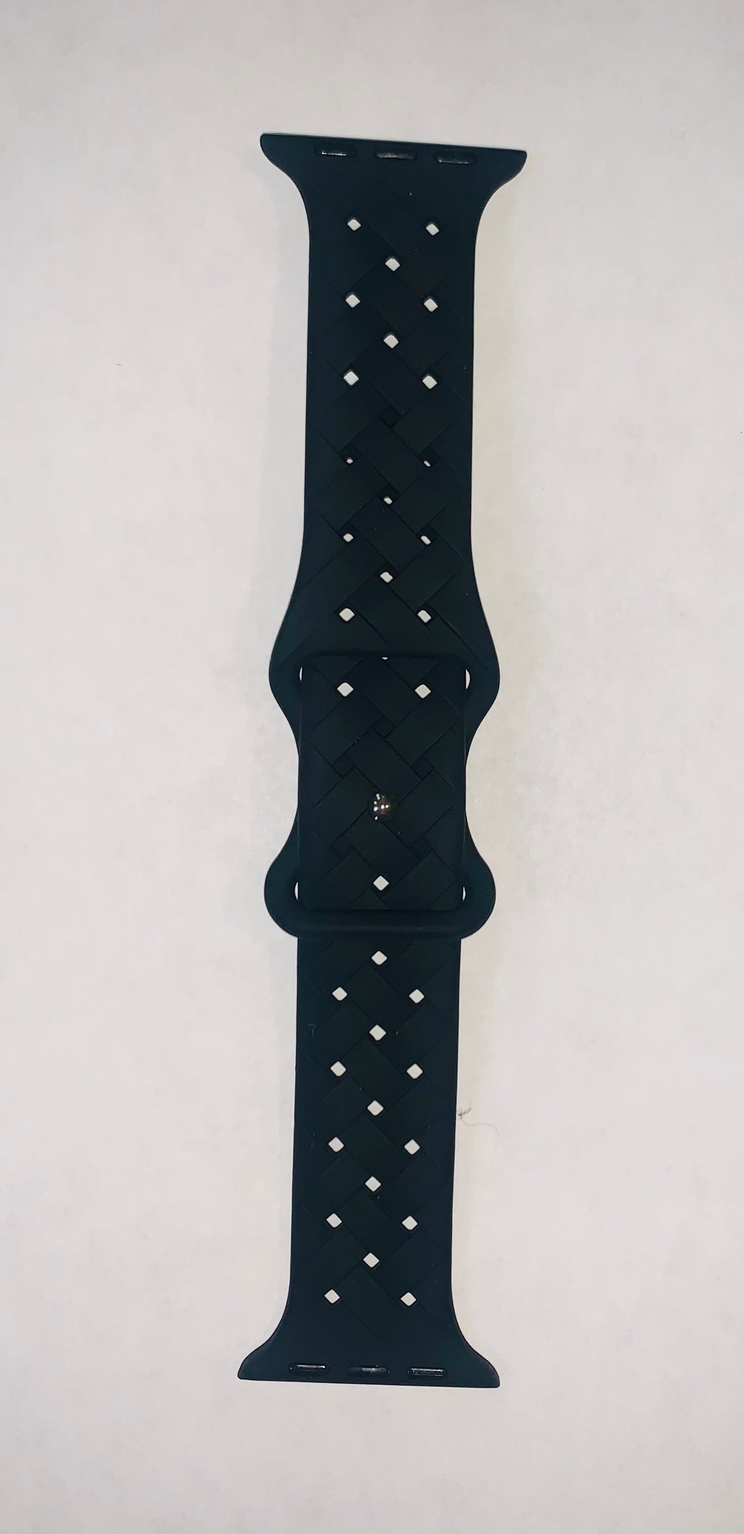 Black Soft Sillicon Sport Watch Band- (Compatible with 42, 44 & 45)