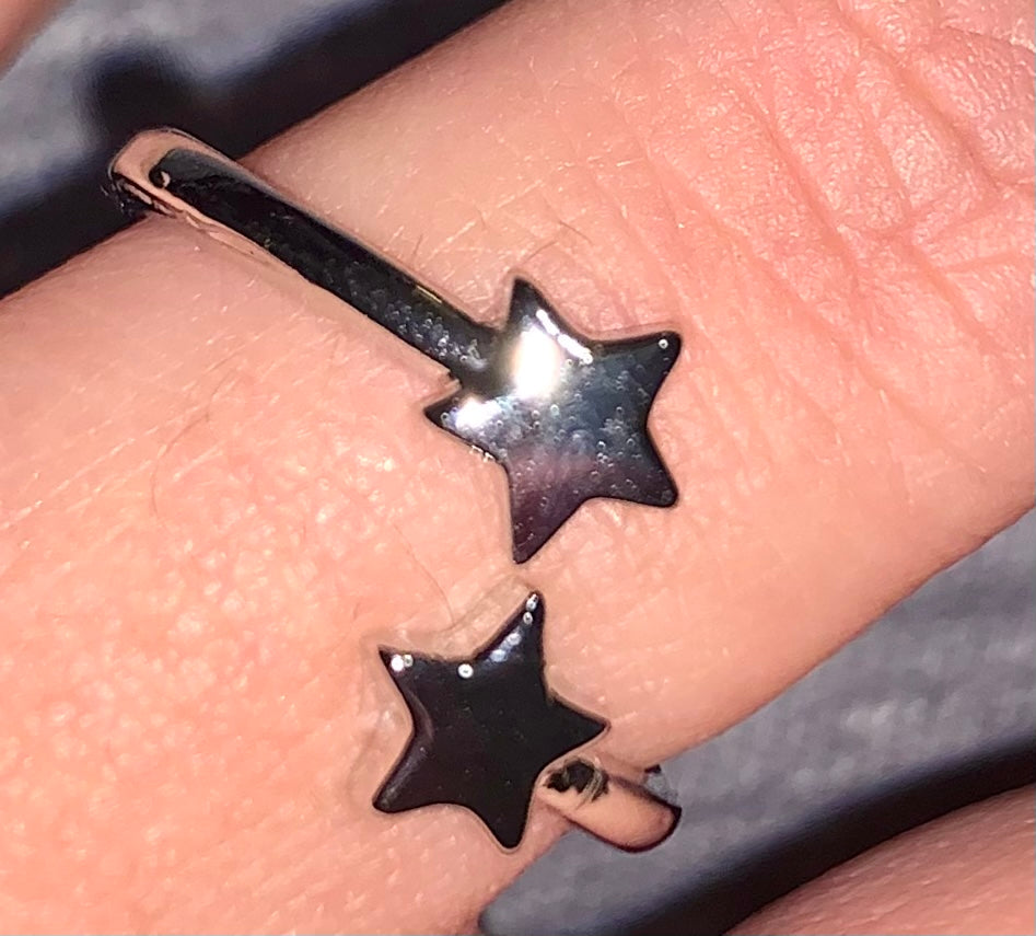 One Open Adjustable Stacking Ring- Stars Style