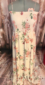 Blush Floral Spaghetti Strap Maxi Dress