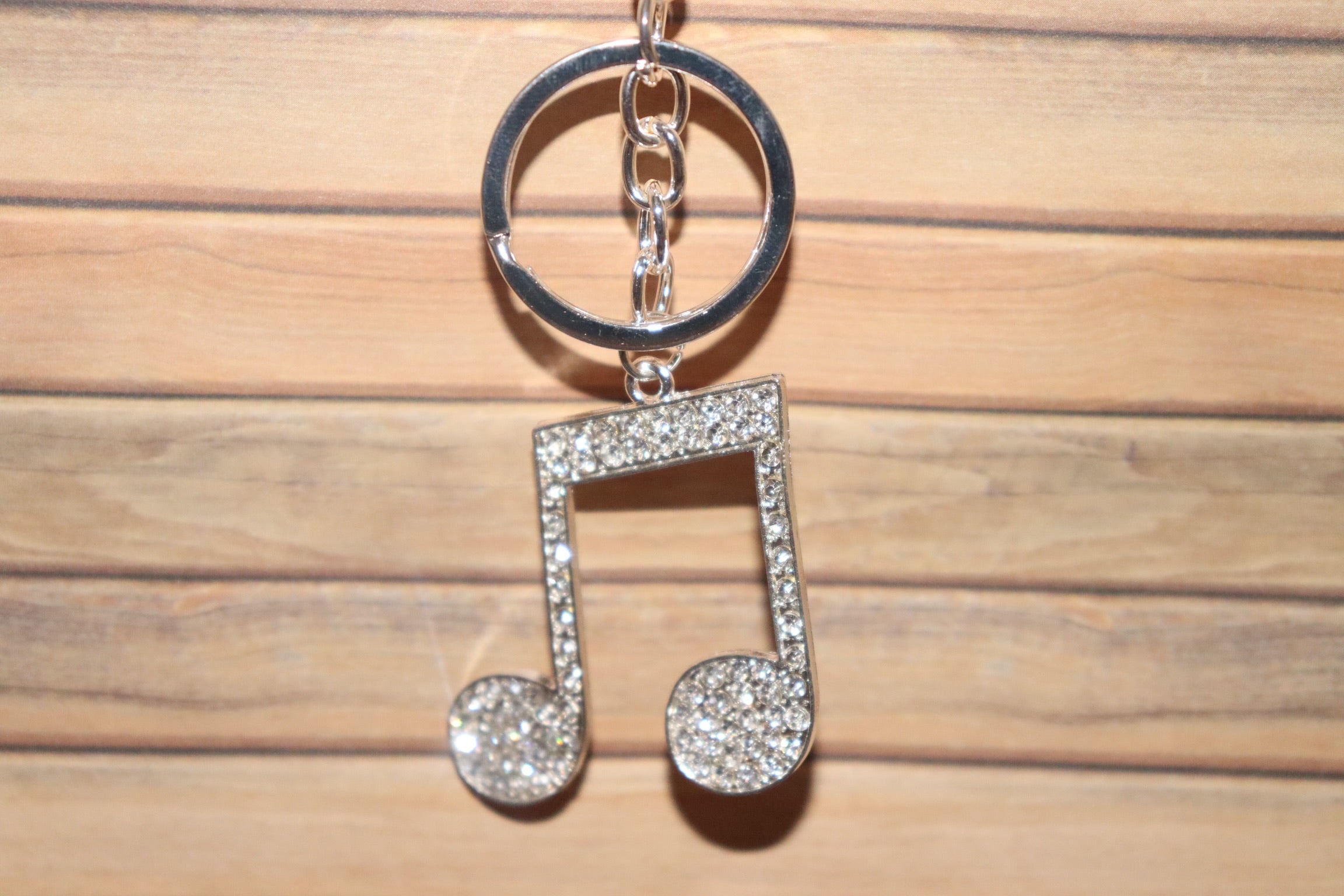 Rhinestones Music Tone Keychain