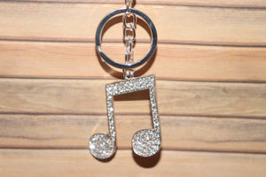 Rhinestones Music Tone Keychain