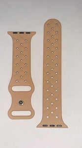 Beige Soft Sillicon Sport Watch Band- (Compatible with 38, 40 & 41)