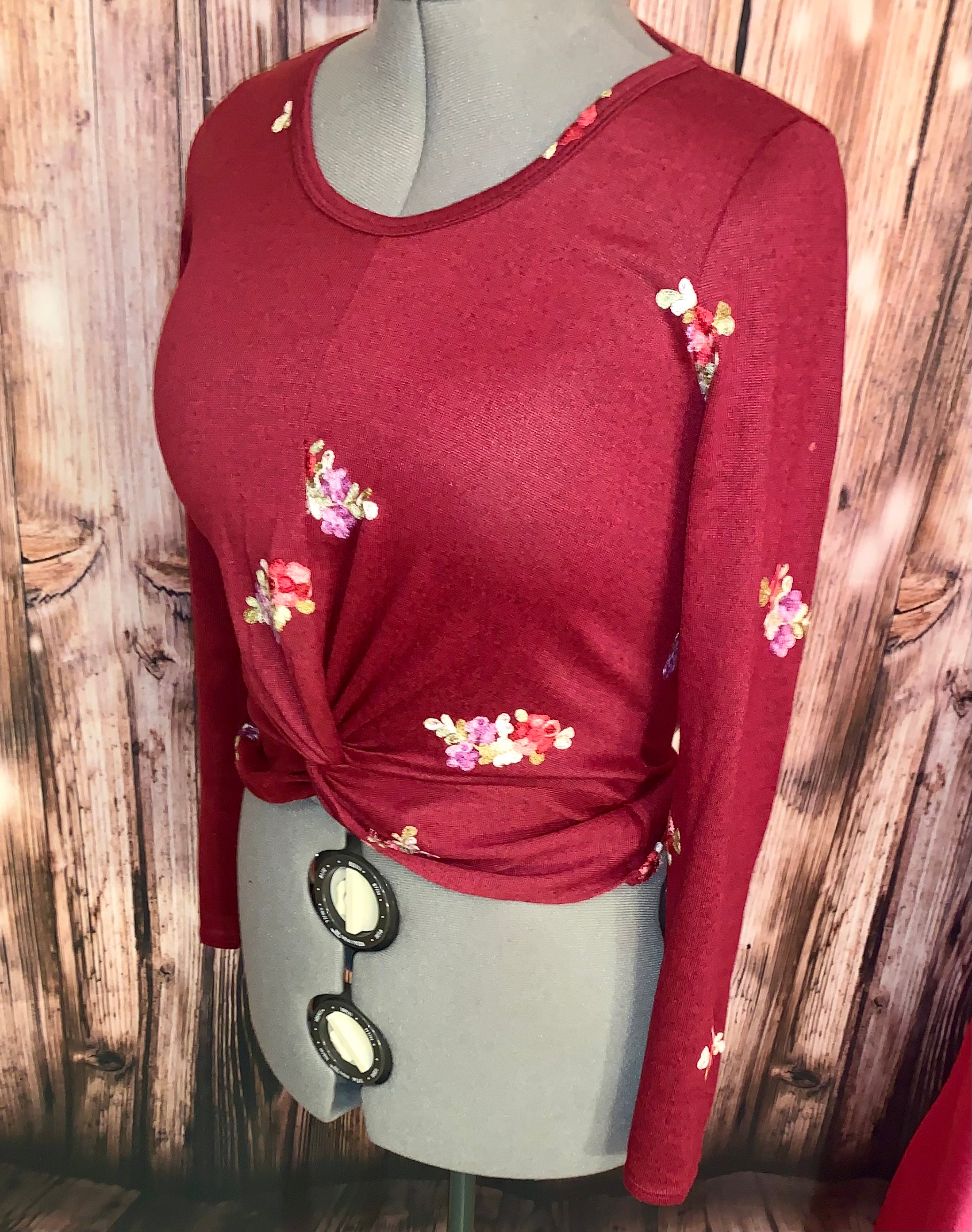 LONG SLEEVE FLOWERS TOP