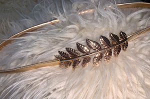 GOLD FEATHER ELASTIC WAIST BELT