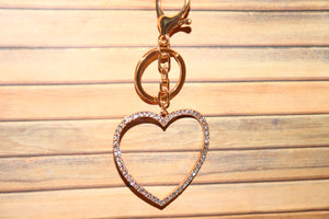 Rhinestones Heart Keychain