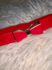 RED BOW ELASTIC WAIST BELT