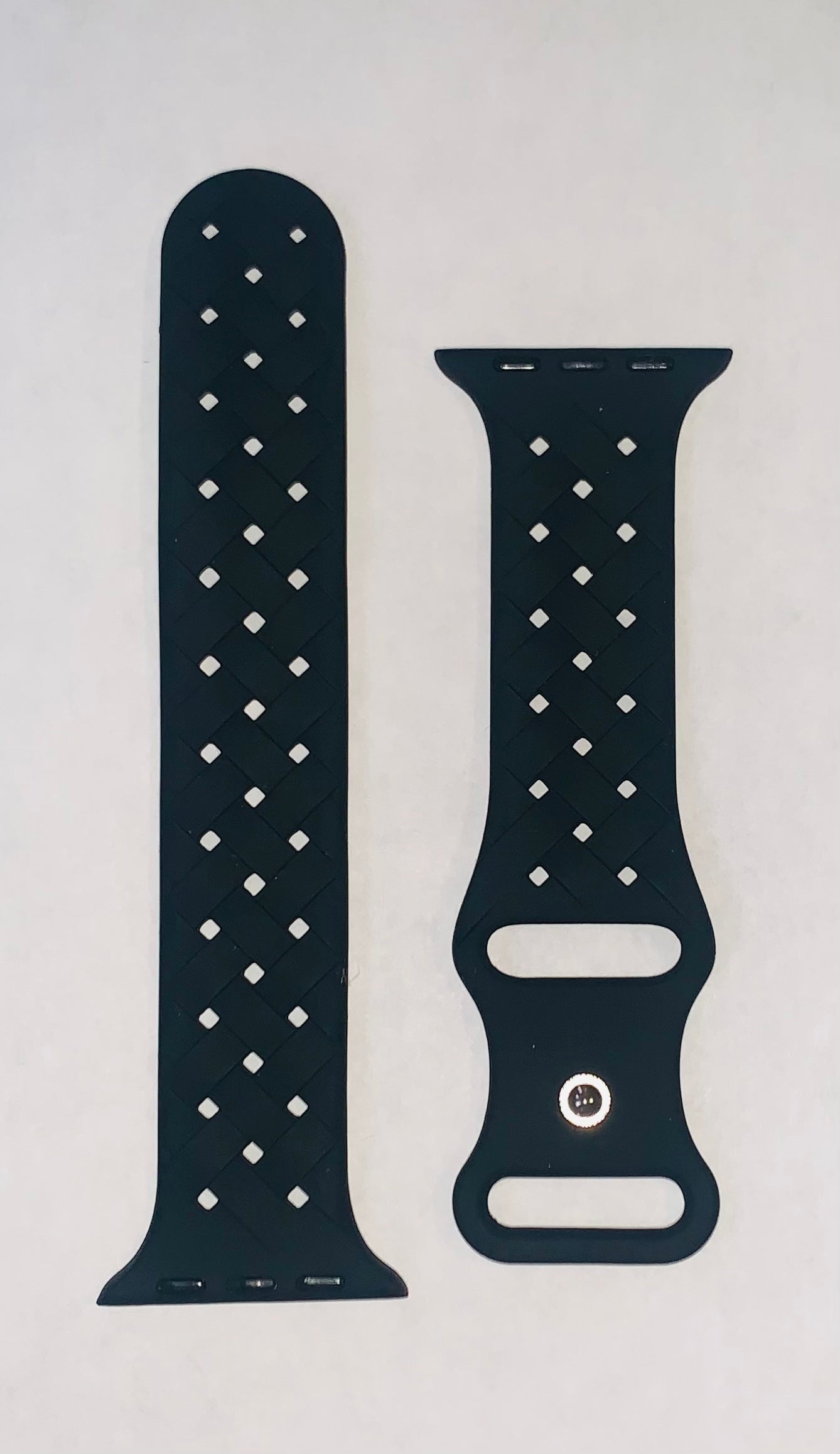 Black Soft Sillicon Sport Watch Band- (Compatible with 42, 44 & 45)