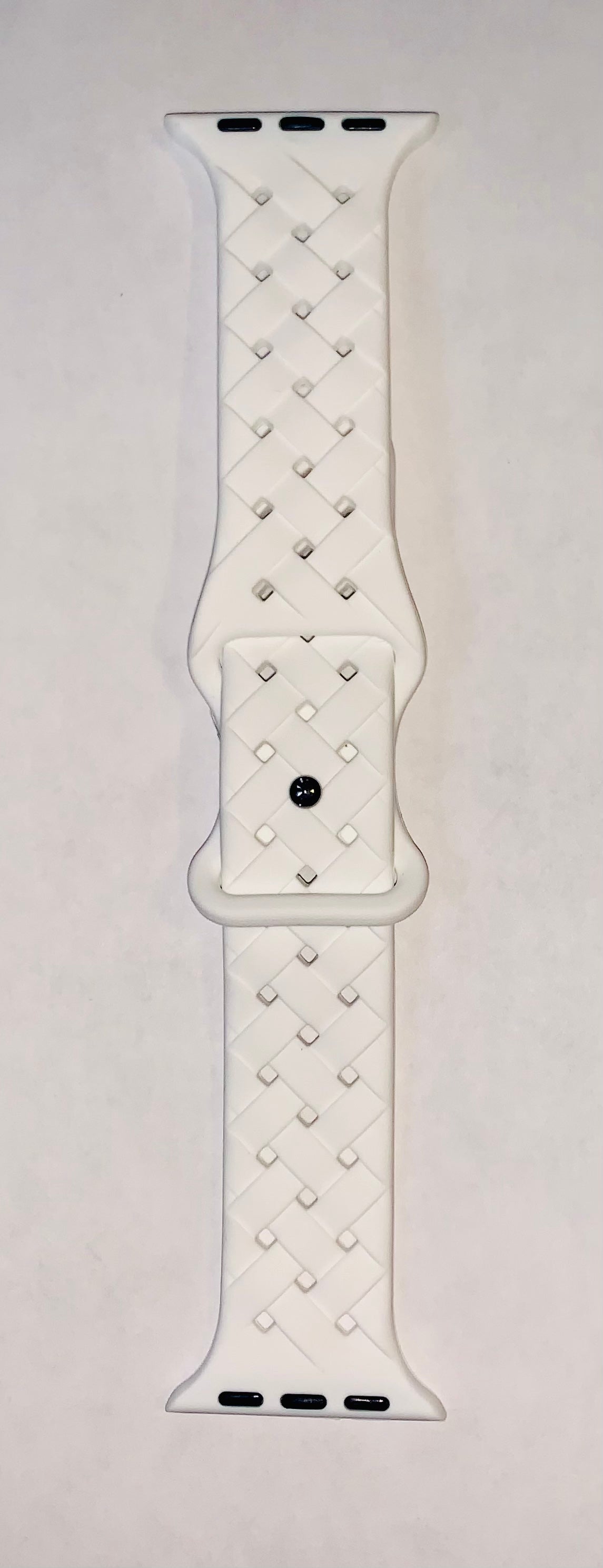 White Soft Sillicon Sport Watch Band- (Compatible with 42, 44 & 45)