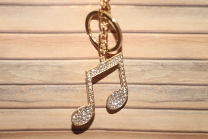 Rhinestones Music Tone Keychain