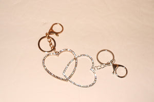 Rhinestones Heart Keychain