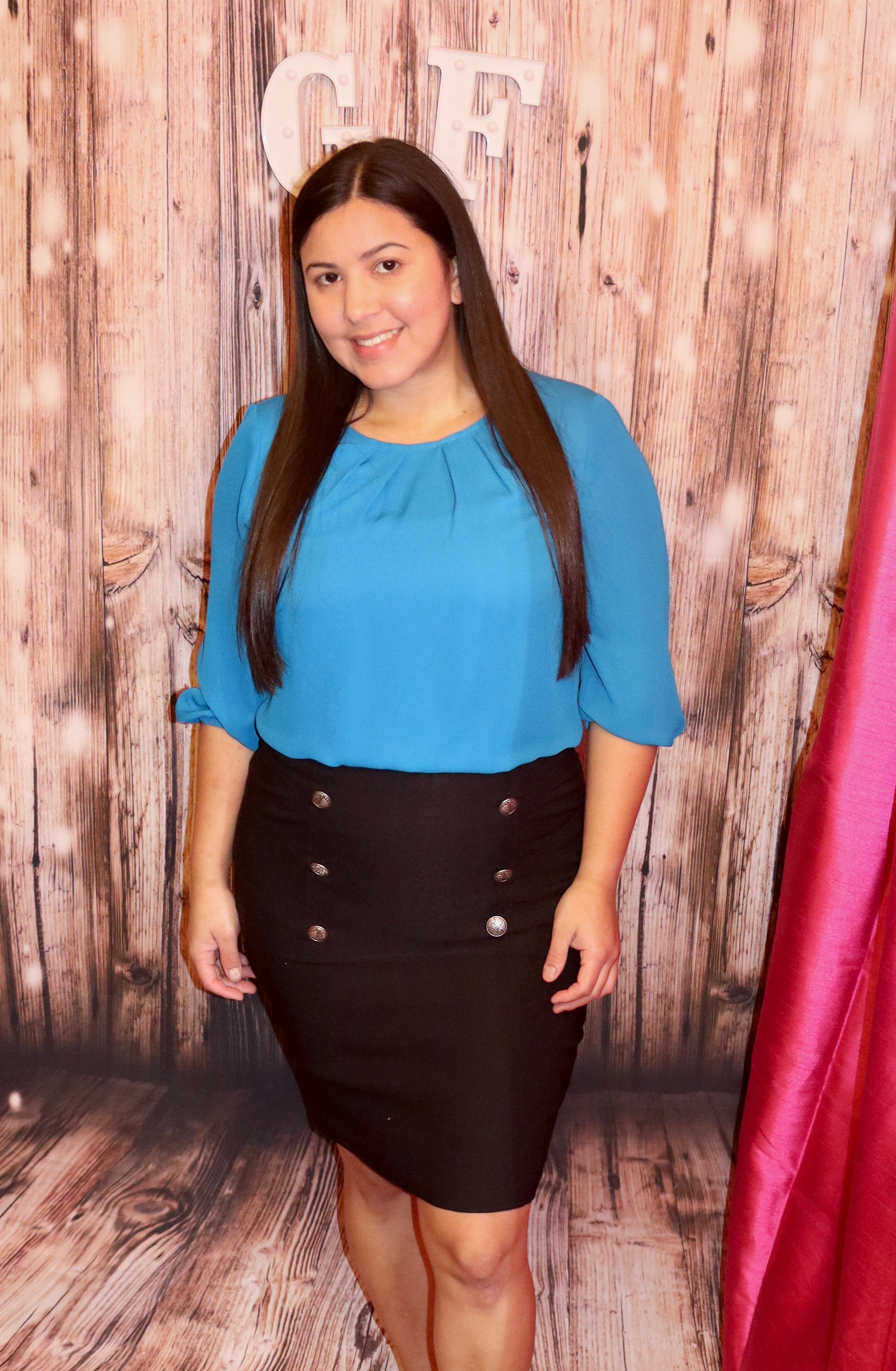 HIGH WAIST WITH NAUTICA BUTTONS MIDI PENCIL SKIRT