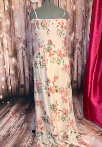 Blush Floral Spaghetti Strap Maxi Dress