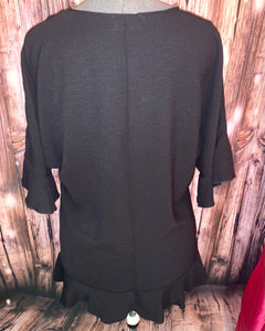 BLACK 3/4 SLEEVE TOP