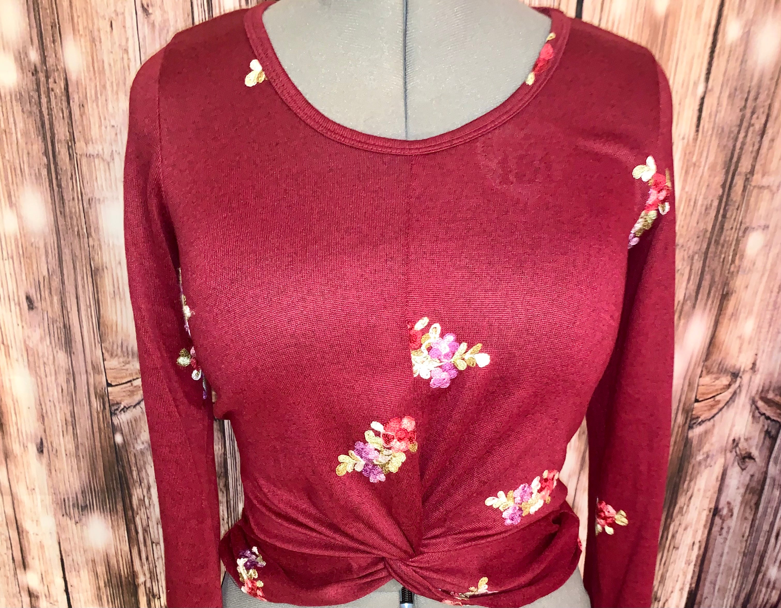 LONG SLEEVE FLOWERS TOP