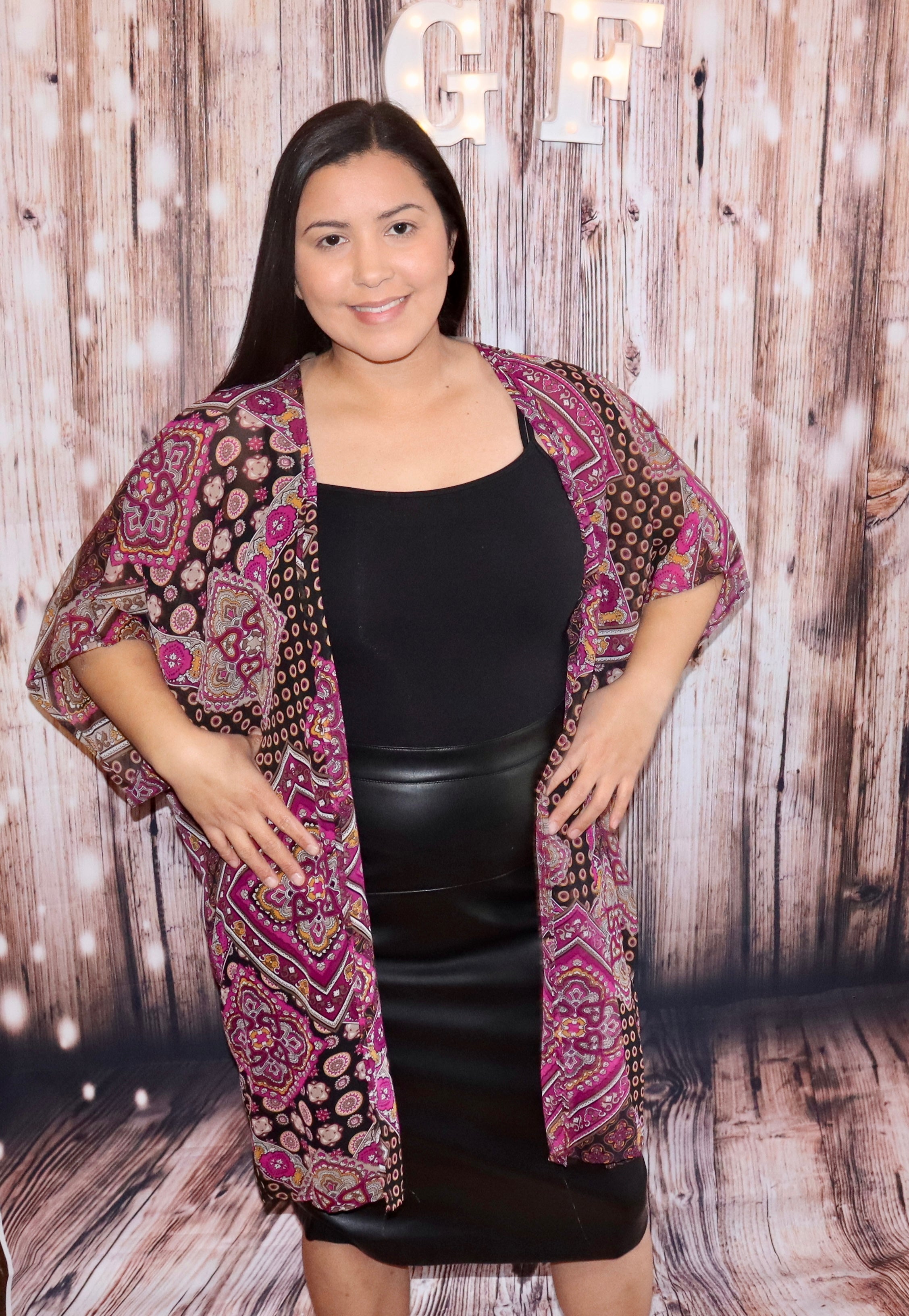 PURPLE AND BLACK LONG CARDIGAN