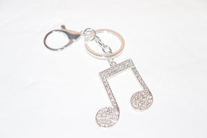 Rhinestones Music Tone Keychain