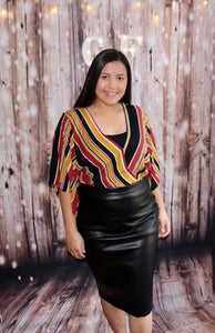 BLACK MUSTARD STRIPE TOP