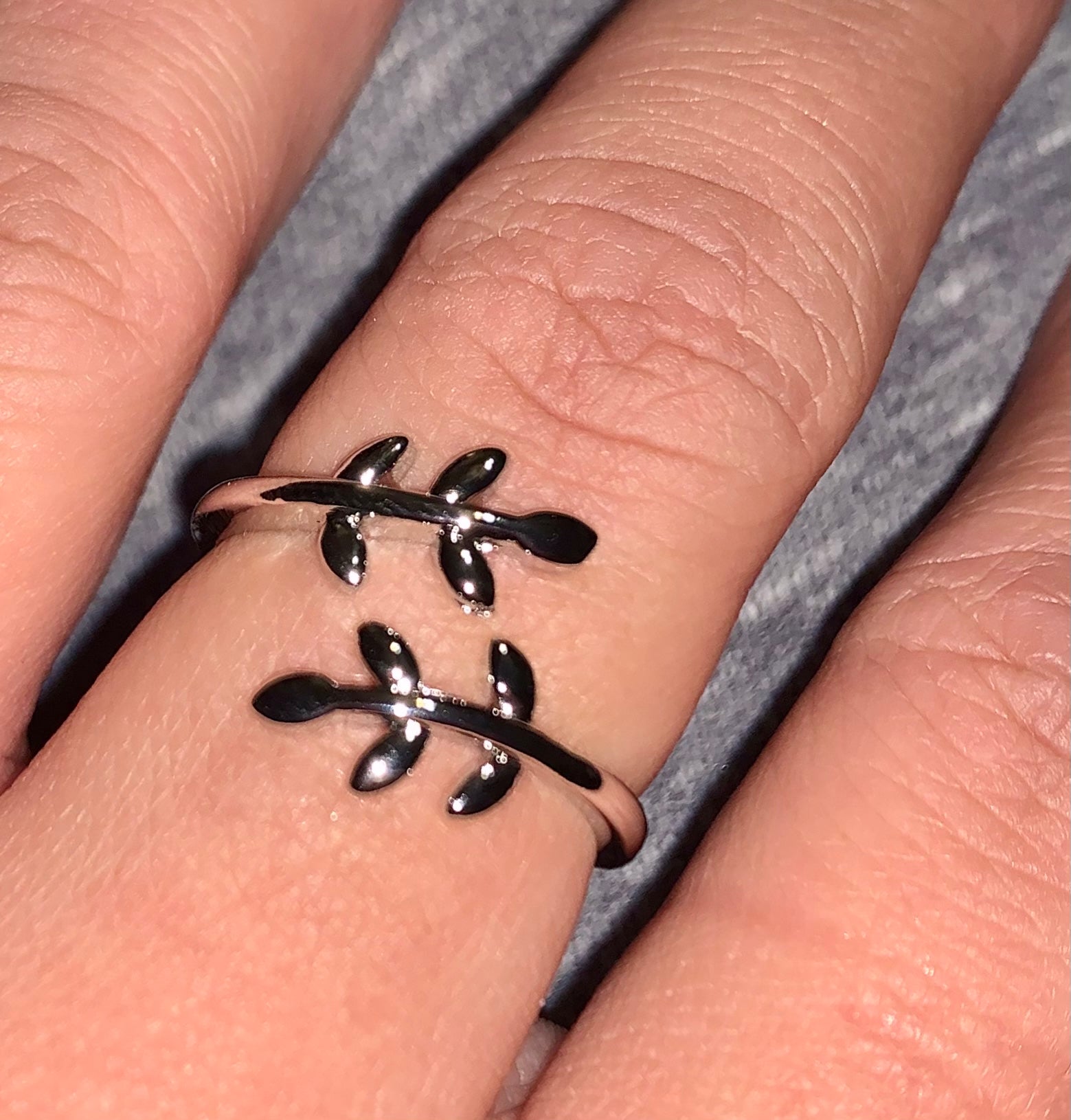 One Open Adjustable Stacking Ring- Flowers Style