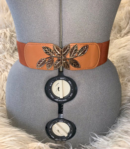 Brown Waist Elastic Belt