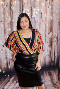 BLACK MUSTARD STRIPE TOP