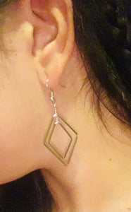 Double Triangle Shape Silver Earrings