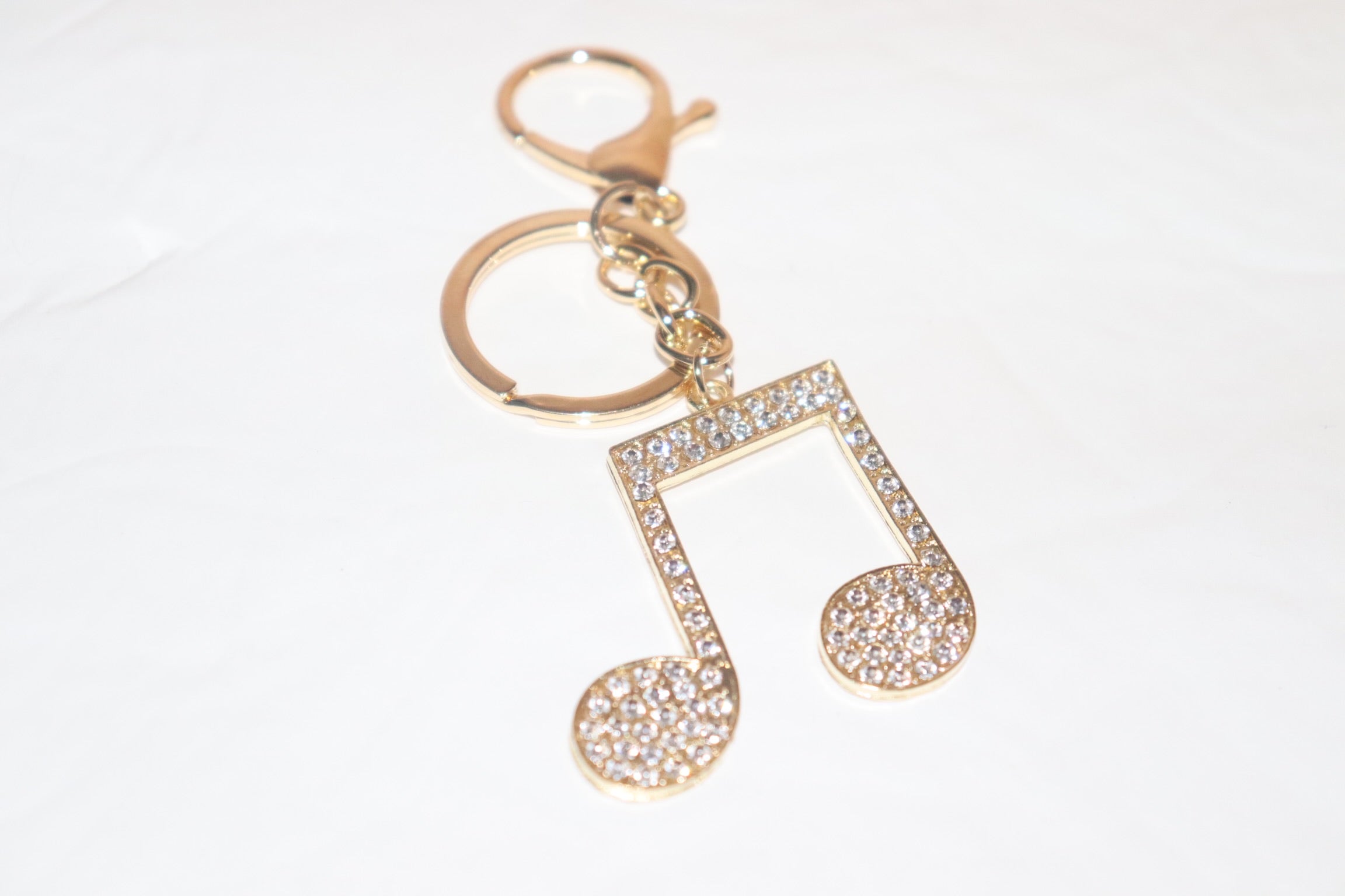 Rhinestones Music Tone Keychain