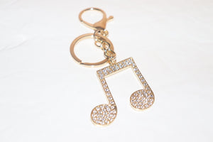 Rhinestones Music Tone Keychain