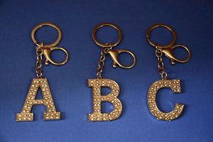 Rhinestones Letters Keychain