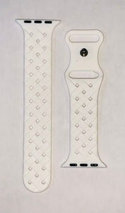 White Soft Sillicon Sport Watch Band- (Compatible with 42, 44 & 45)