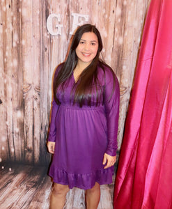 PURPLE KNEE LENGTH DRESS