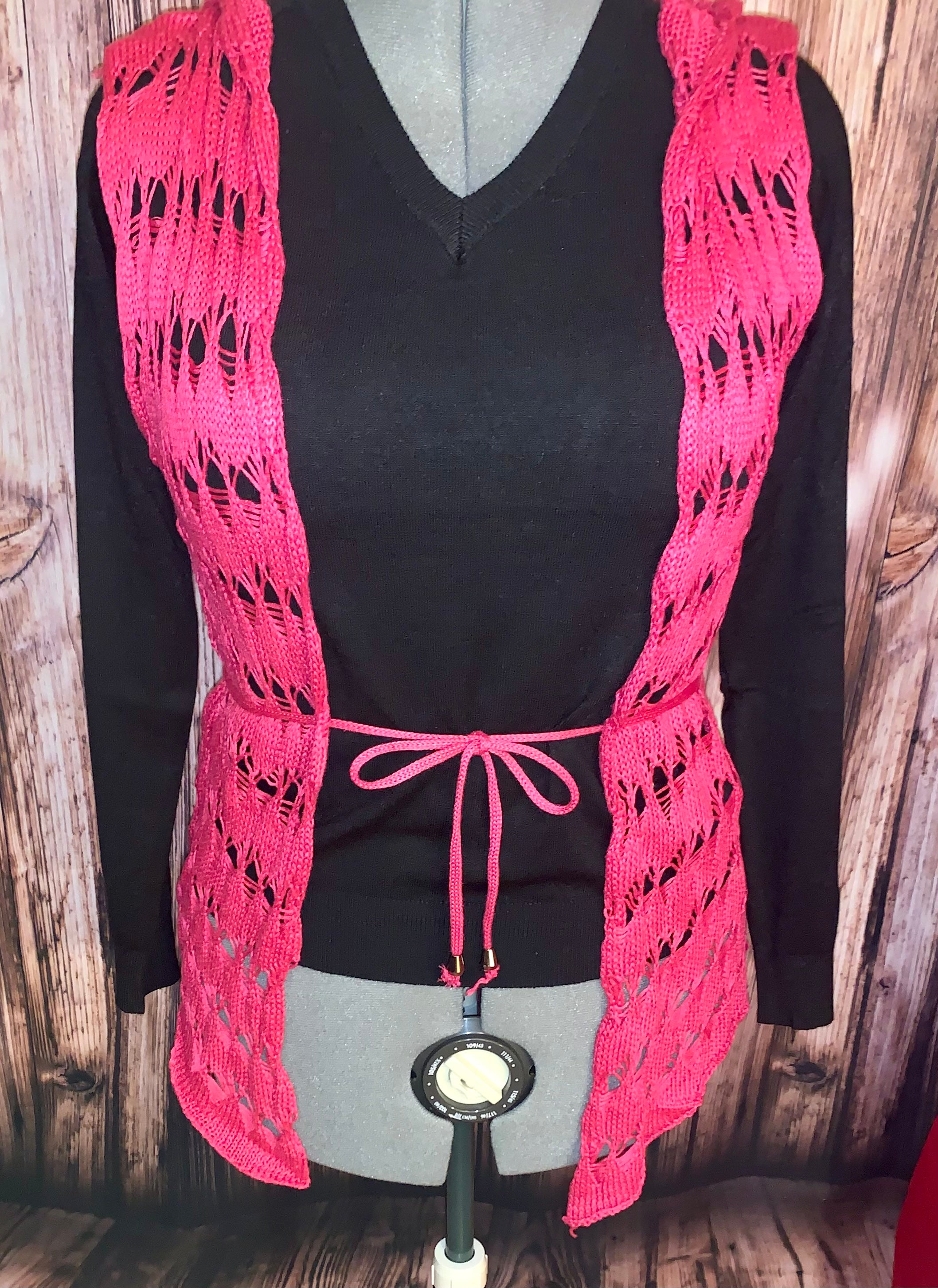 FUCHSIA CROCHET VEST