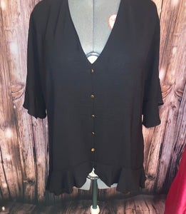 BLACK 3/4 SLEEVE TOP