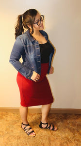 Knee Length Pencil Skirt