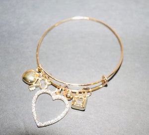 Hearts Charms Bangle