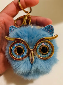 Owl Pompom Keychains