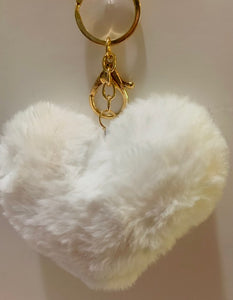 Heart Pompom Keychains