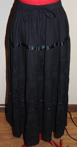 Black Boho Midi/Long Skirt